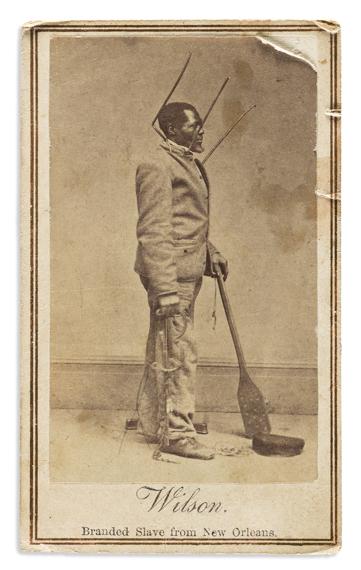 (SLAVERY & ABOLITION.) Charles Paxson, photographer. Wilson, Branded Slave from New Orleans.